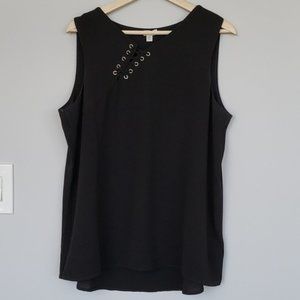 Spense lace detail dressy black tank